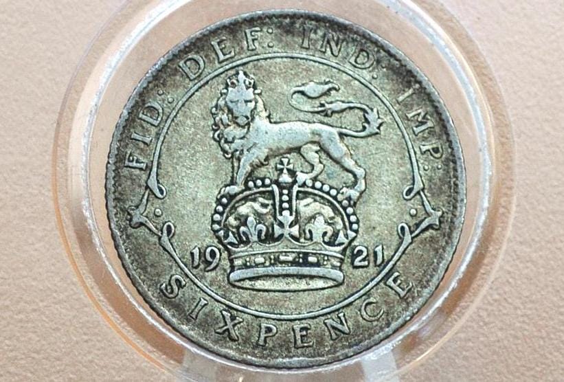 6 Pence Great Britain, Choose by Date! 1910s 20s 30s 40s 50s & 60s- Queen Elizabeth - Birthdays, Jewelry, Weddings Sixpence UK Six Pence