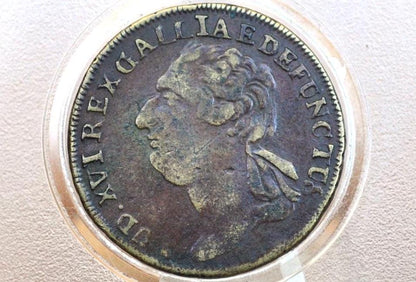 The Martyr King, 1793 French Jetton - Louis XVI Le Roi Martyr 1793, Death of Louis XVI - French Token Coin From the French Revolution