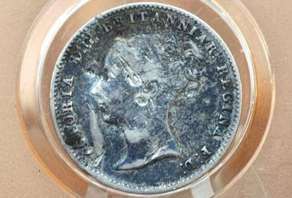 1840 Threepence Great Britain 3 Pence Silver - Rare - UK 3 Pence Silver 1840 - Queen Victoria / Victorian Era, Only 630,000 Made