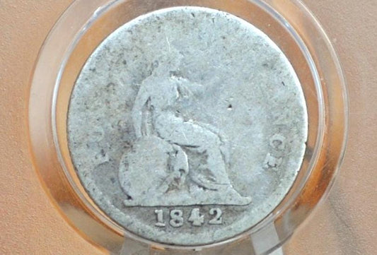 1842 Fourpence Great Britain 4 Pence Silver - AG/G (Good) Condition - UK 4 Pence Silver 1842 - Queen Victoria / Victorian Era