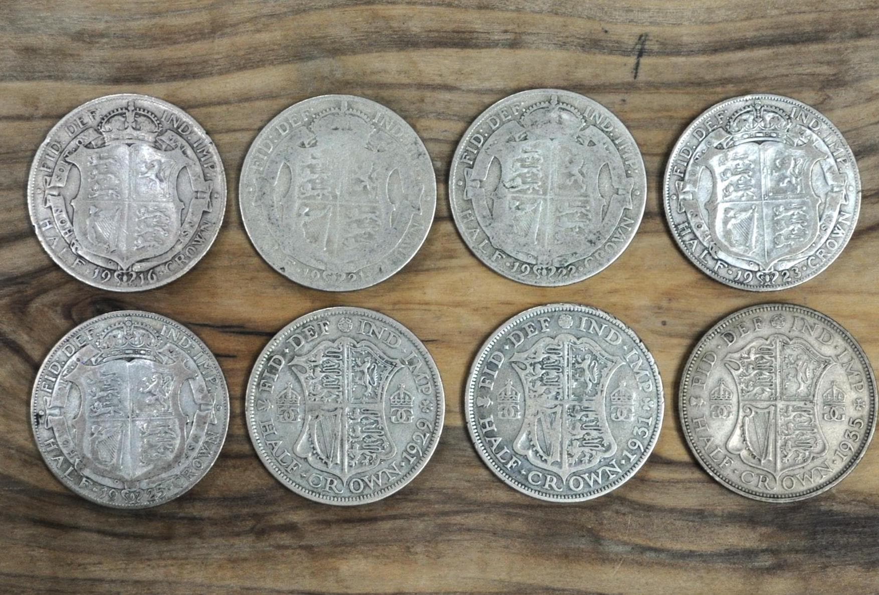 1910s-60s Great Britain Half Crowns, Choose by date! - 1/2 Crown 1937 1949 United Kingdom HalfCrown Great for Jewelry, birthdays, gifts