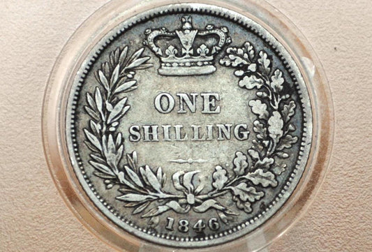 1846 Great Britain Silver 1 Shilling UK One Shilling 1846 - VF Very Fine Grade - Queen Victoria - 1 Shilling 1846 Silver - Silver Shilling