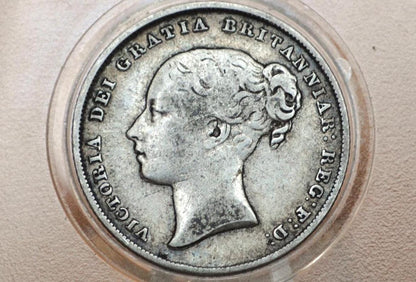 1846 Great Britain Silver 1 Shilling UK One Shilling 1846 - VF Very Fine Grade - Queen Victoria - 1 Shilling 1846 Silver - Silver Shilling