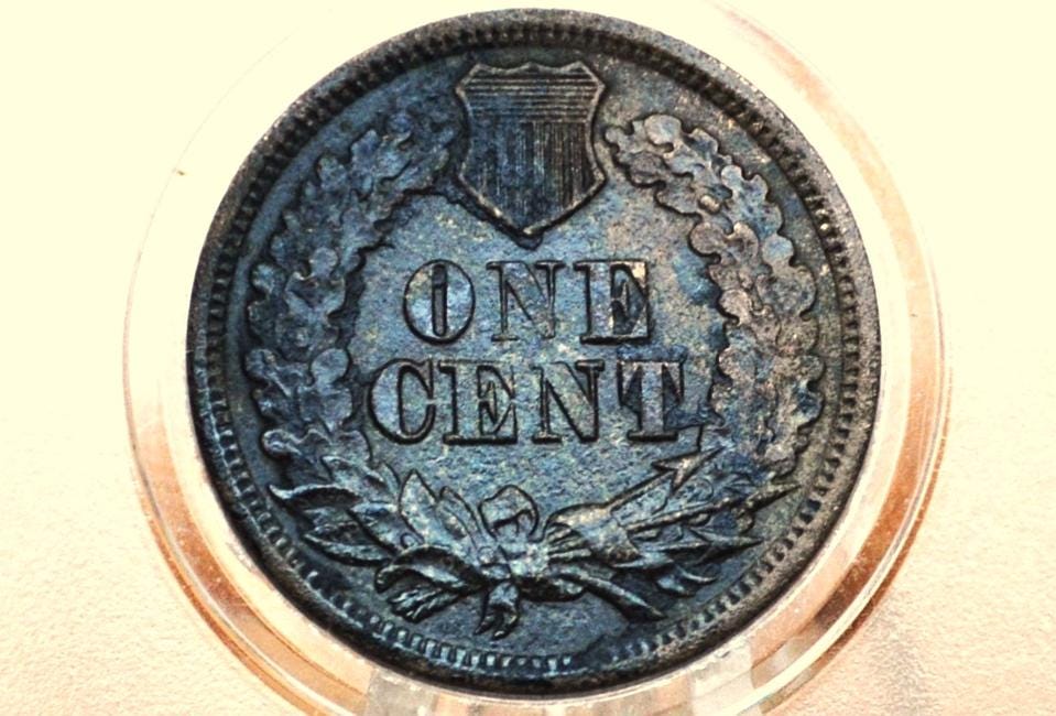 1864-L Indian Head Penny Bronze - Uncirculated with prior corrosion - 1864 L Cent - Bronze Variety, L - Incredible Obverse, Stunning Coin