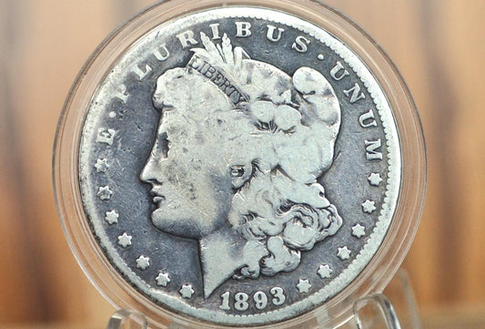 Authentic 1893 CC Morgan Dollar - 1893 Carson City Mint Silver Dollar - 1893CC Morgan Silver Dollar - Tough Date!