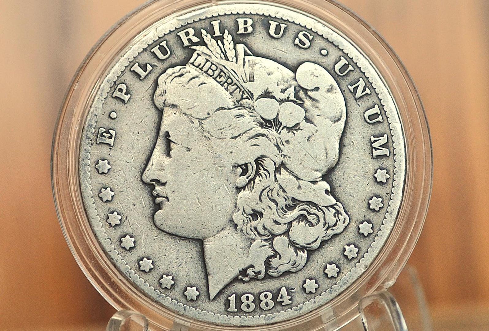 1884 CC Morgan Silver Dollar - Fine - Carson City Mint 1884CC Morgan Dollar 1884CC, Rarer Date, Authentic