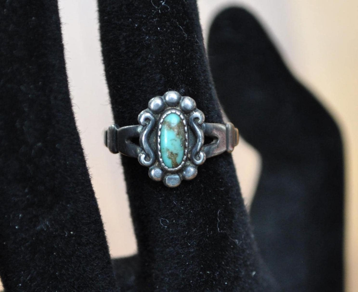 Vintage Bell Trading Post Sterling Ring Turquoise Stone, Size 5, Authentic Native American Jewelry, Authentic Turquoise Ring, 925 Silver