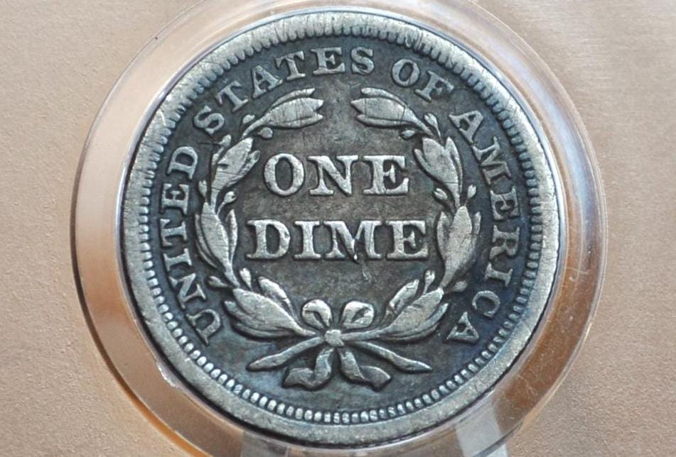 1853 Seated Liberty Dime - (F) Fine - 1853 Silver Dime / 1853 Liberty Seated Dime 1853 With Arrows