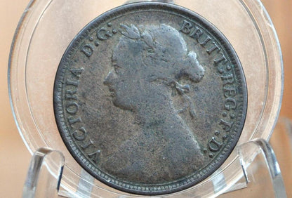 1878 Great Britain Half Penny - Rare Date! F (Fine/Fine+) Details - UK 1/2 Penny 1878 Queen Victoria Halfpenny 1878 - Bronze