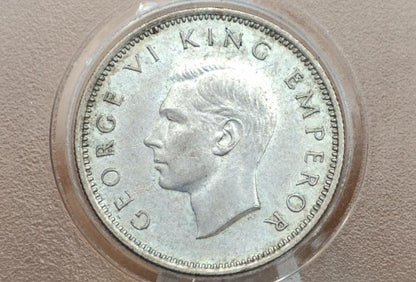 1934 New Zealand Silver Shilling - Great Condition, XF+ - 50% Silver - 1934 New Zealand One Shilling