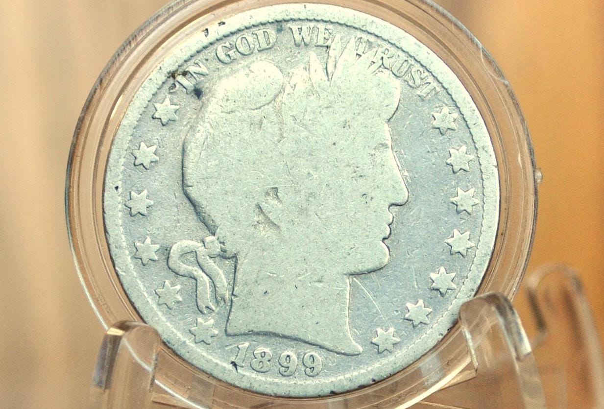 1899 Barber Half Dollar - G (Good) - Philadelphia Mint - 1899 Barber Silver Half Dollar - Turn of The Century Coin