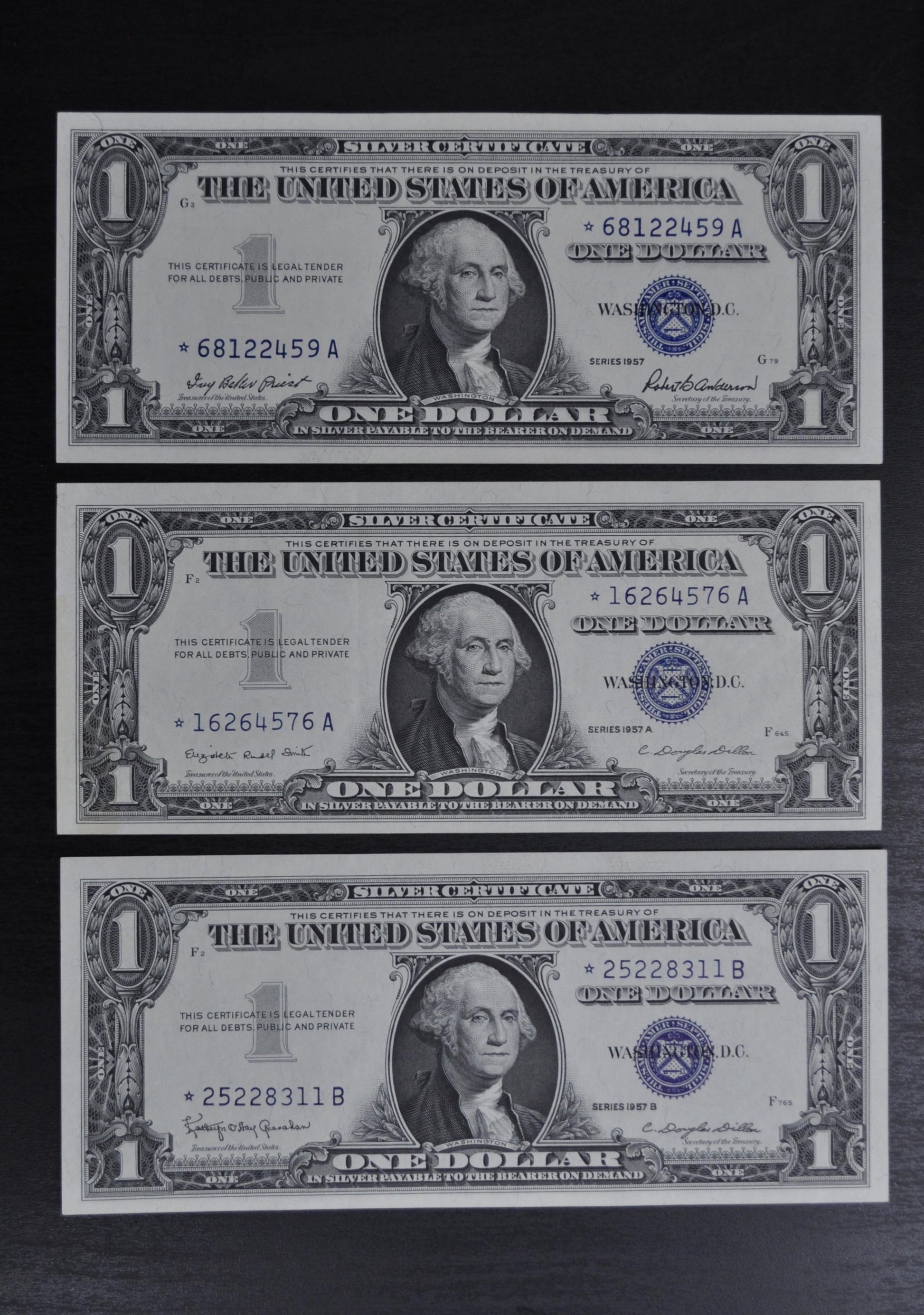 1957 STAR NOTE Silver Certificate - Choose by Grade / Condition - 1957 With Star - Single or Series Set - Star Note Silver Certificates 1957