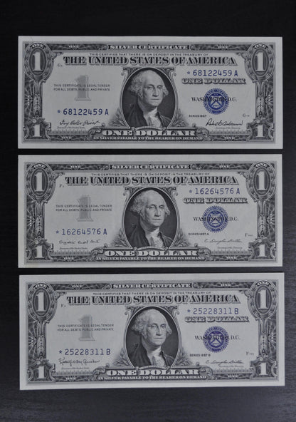 1957 STAR NOTE Silver Certificate - Choose by Grade / Condition - 1957 With Star - Single or Series Set - Star Note Silver Certificates 1957