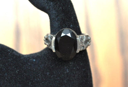 Vintage Silpada R1410 925 Sterling Silver Black Onyx Chalcedony Scroll Ring - Size 9 - Black Onyx Chalcedony Scroll Ring