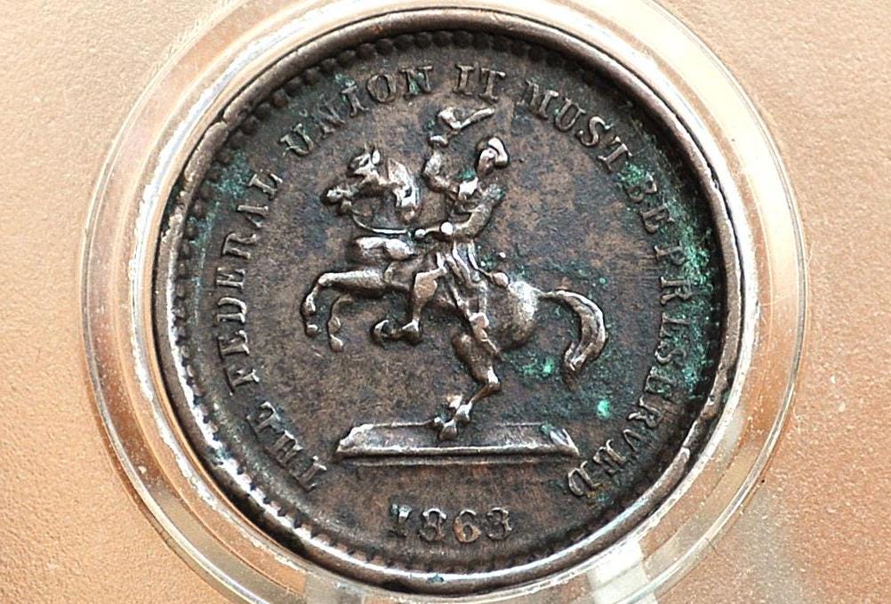 1863 Civil War Token - Our Union - XF Detail - Patriotic CWT - Great Condition - The Federal Union Must be Preserved