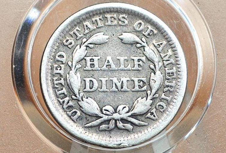 1853 Half Dime - VG - 1853 Seated Liberty Half Dime - Early American Coin - 1853 Silver Half Dime Liberty Seated