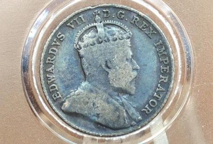 1910 Canadian Silver 10 Cent Coin - G/VG (Very Good) Condition - King George - Canada 10 Cent Sterling Silver 1910 Canada