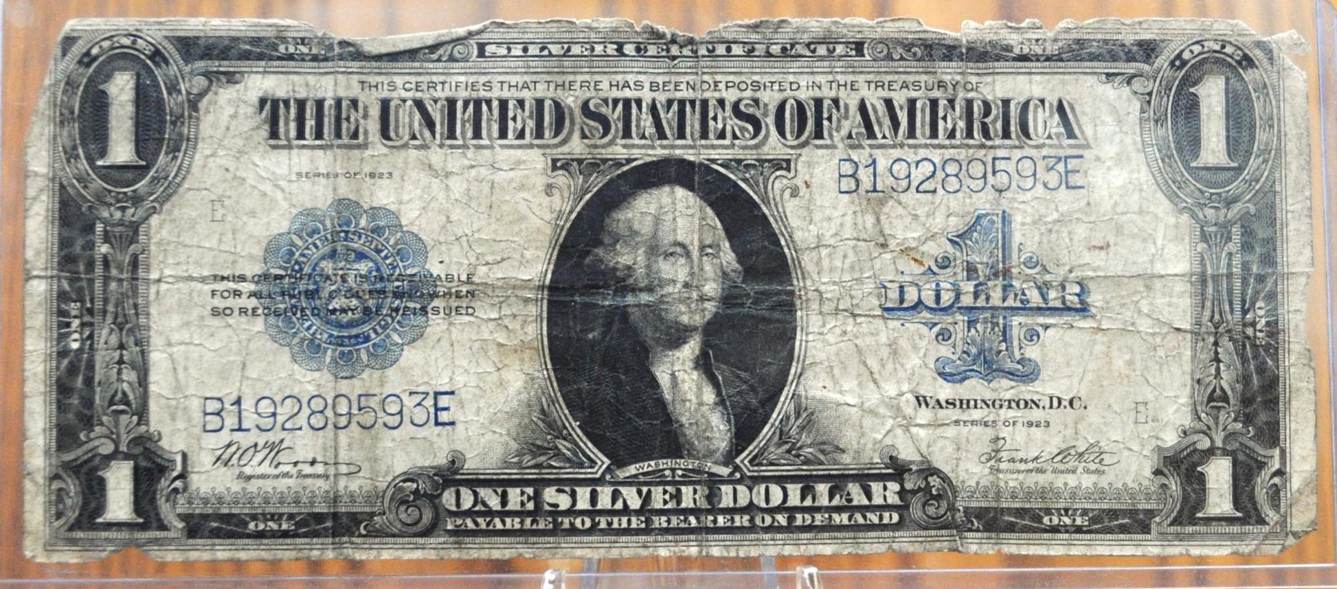 1923 Silver Certificate Horseblanket Note 1 Dollar Bill - Choose by Grade - Blue Seal - 1923 One Dollar Silver Cert - Fr.238 - Woods / White