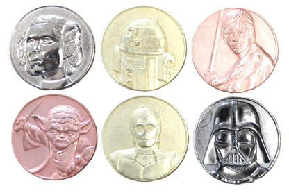 Set of 6 Star Wars Medallions - Stamped "Lucasfilm Ltd" - Collectible Star Wars Character Medallions, Official Star Wars Collectibles