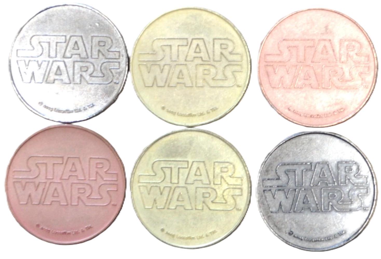 Set of 6 Star Wars Medallions - Stamped "Lucasfilm Ltd" - Collectible Star Wars Character Medallions, Official Star Wars Collectibles