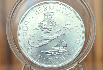 1959 Bermuda Silver Crown - Rare, Only 100,000 Made! - Gem Uncirculated - 1 Crown Bermuda 1959 Sterling Silver Elizabeth II Silver Crown