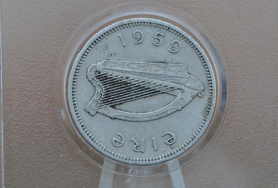 1950's and 60's Irish Shillings - Great Condition, Choose by Date - Vintage Irish Shilling Coin Ireland 1954 UK Shilling 1966 - Bull Design