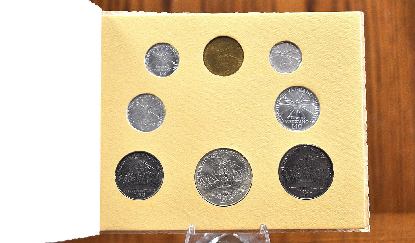 1962 Vatican Coin Set - Original Packaging - 1962 Vatican Coins / Vatican Mint Set / Italy Mint Set, Second Ecumenical Council, 8 Coins