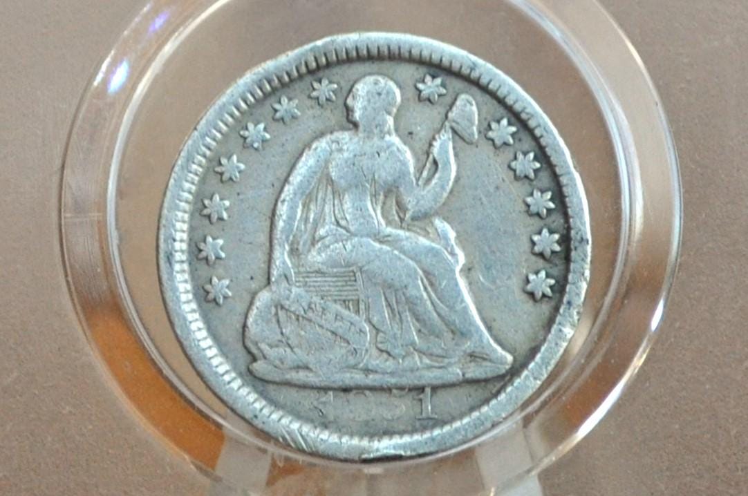 1851 Half Dime - VG; Lower Price, 1851 Seated Liberty Half Dime - Early American Coin - 1851 Silver Half Dime Liberty Seated