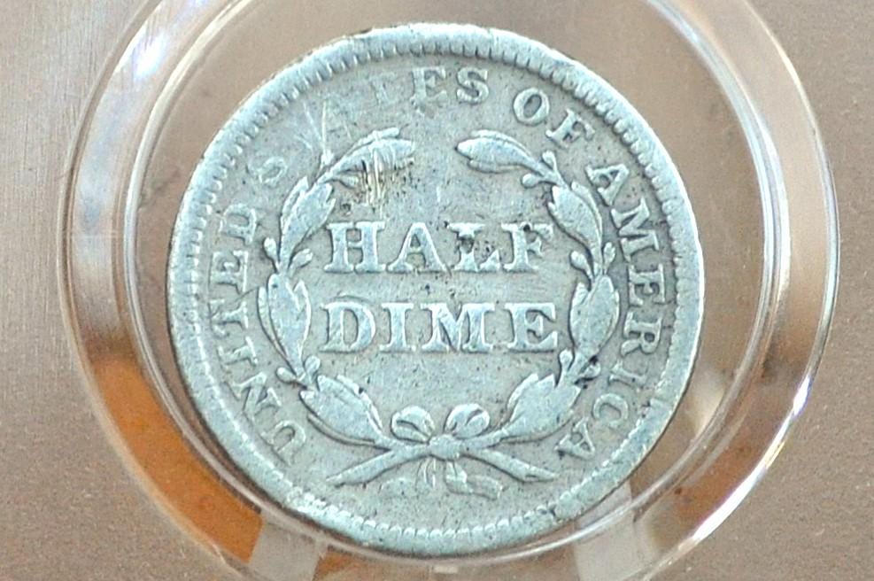 1851 Half Dime - VG; Lower Price, 1851 Seated Liberty Half Dime - Early American Coin - 1851 Silver Half Dime Liberty Seated