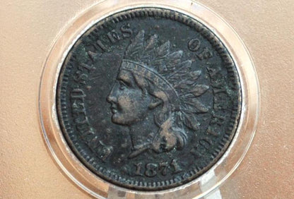 1871 Indian Head Penny - XF Details, Corrosion Issues - Key Date Indian Head - 1871 Cent - Hard to find Date