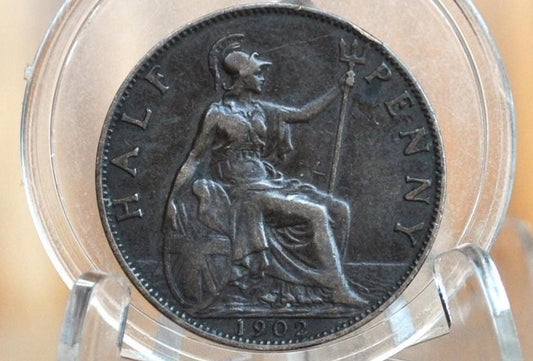 1902 Great Britain Half Penny - XF Grade / Condition - UK Half Penny 1902 1/2 Penny - Bronze - ha'penny 1902