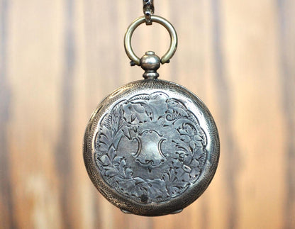 Antique Andre Mathey 0.935 Silver Pocket Watch - Vintage Silver Pocket Piece - Rare Find!