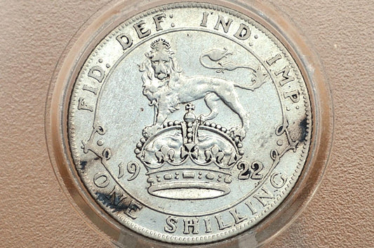 1922 Great Britain Silver 1 Shilling UK One Shilling 1922 - XF Grade, Great Detail - 1 Shilling 1922 Sterling Shilling UK