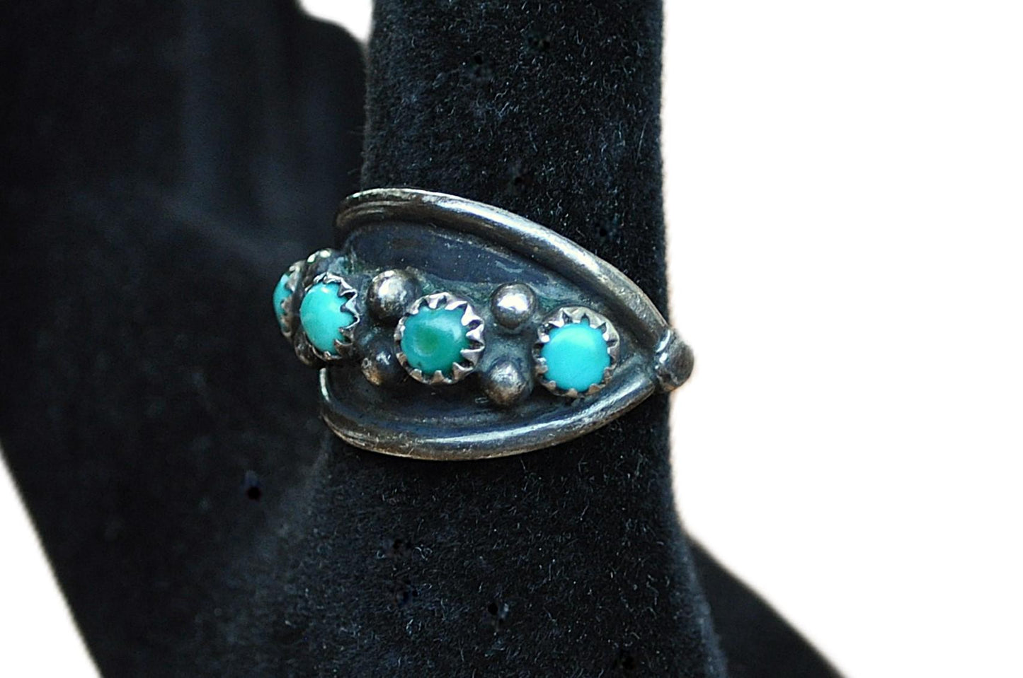 Vintage Navajo Turquoise Stone Ring, Size 7.5, Native American Jewelry, Turquoise Ring