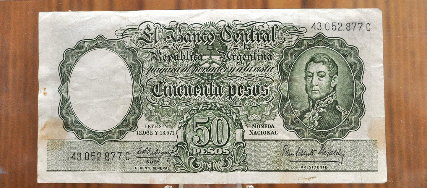 1960-63 Central Bank of Argentina Pesos Notes - San Martin Series - 10, 50, 100 Pesos - 1963 Argentina San Martin Series - P#270 P#271 P#272