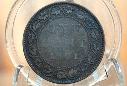 1901 Canadian Cent - VF-XF (Very to Extremely Fine) Condition - Queen Victoria - One Cent Canada 1901 Large Cent - 1901 One Cent