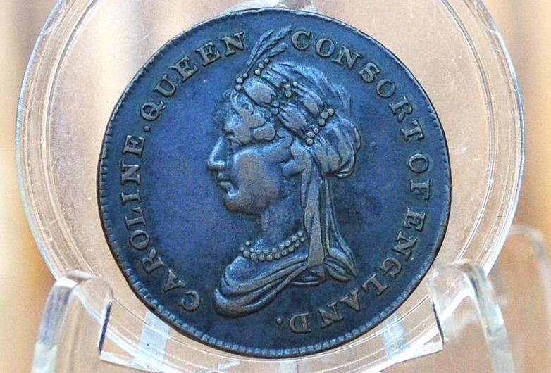 1820 Caroline Queen Consort of England Token - Great Condition - Caroline of Brunswick 1795 - Commemorative Copper Coin