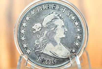 1806 Draped Bust Half Dollar - VF, Very Fine - 1806 Half Dollar US Half Dollar 1806 Early American Coin, Scarce, Authentic