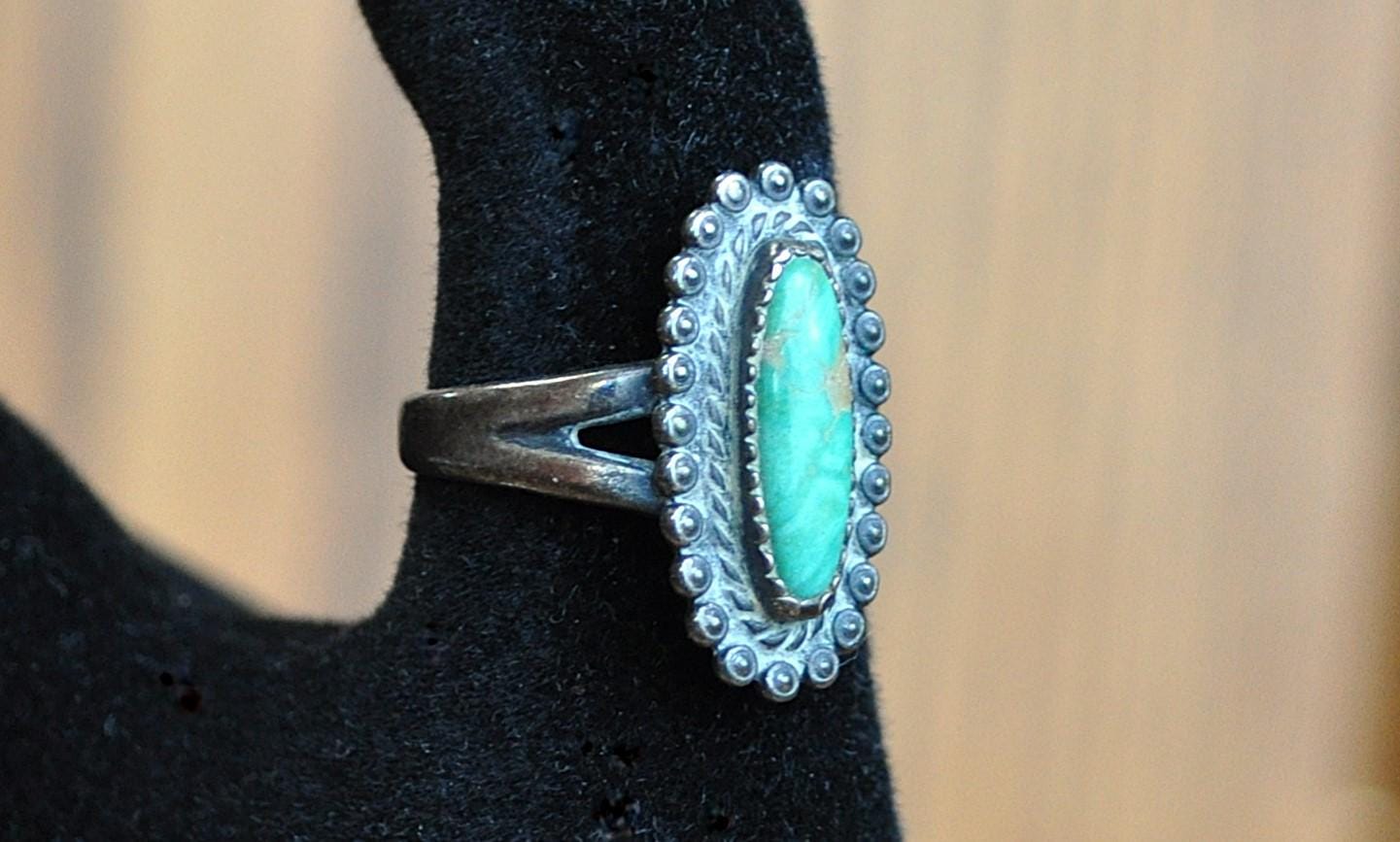 Vintage Bell Trading Post Sterling Ring Turquoise Stone, Size 6.5, Authentic Native American Jewelry, Authentic Turquoise Ring, 925 Silver