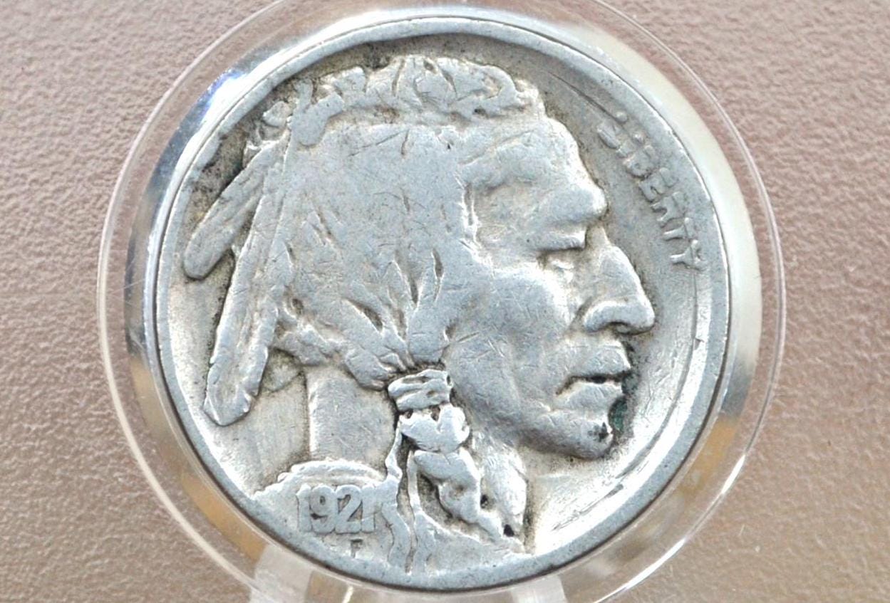 1921 Buffalo Nickel - F-XF (Fine to Extremely Fine) Condition; Choose by Grade - Philadelphia Mint - 1921 P Indian Head Nickel 1921 P