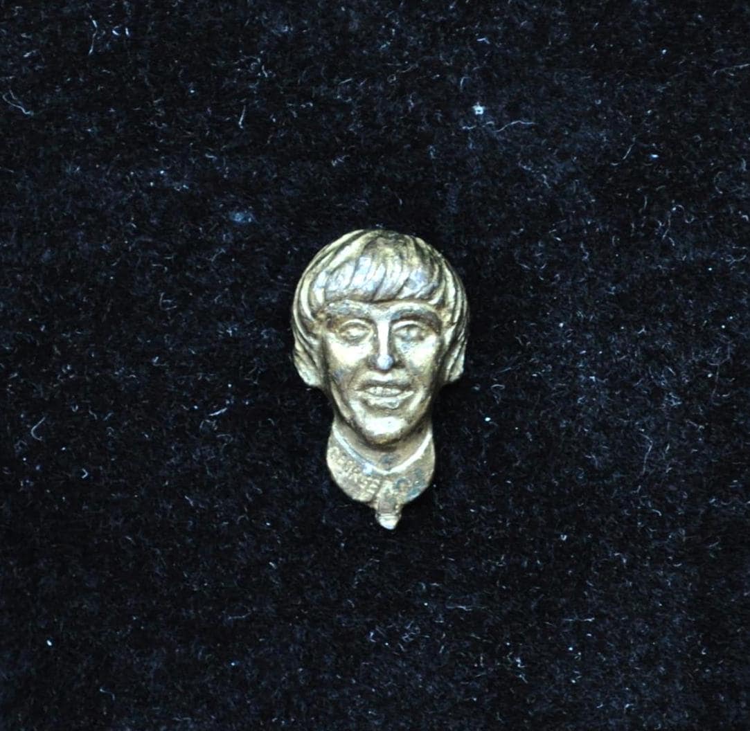 Vintage 1964 The Beatles George Harrison Tac Tie Lapel Pin - Beatles Pewter Tie Pin - Official Beatles George Harrison NEMS Pin