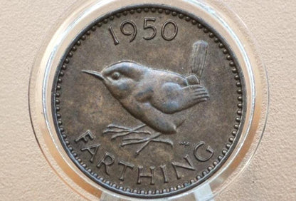 1944 Farthing Great Britain - Great Condition - UK 1 Farthing 1944 Wren Design - King George VI - British One Farthing 1944