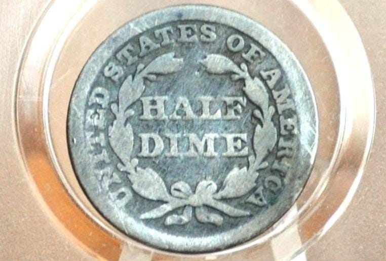 1845 Half Dime - Good; Great Coin, 1845 Seated Liberty Half Dime - Early American Coin - 1845 Silver Half Dime Liberty Seated