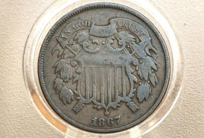 1867 Two Cent US Coin - Choose by Grade / Condition - Civil War Era - 2 Cent Piece 1867