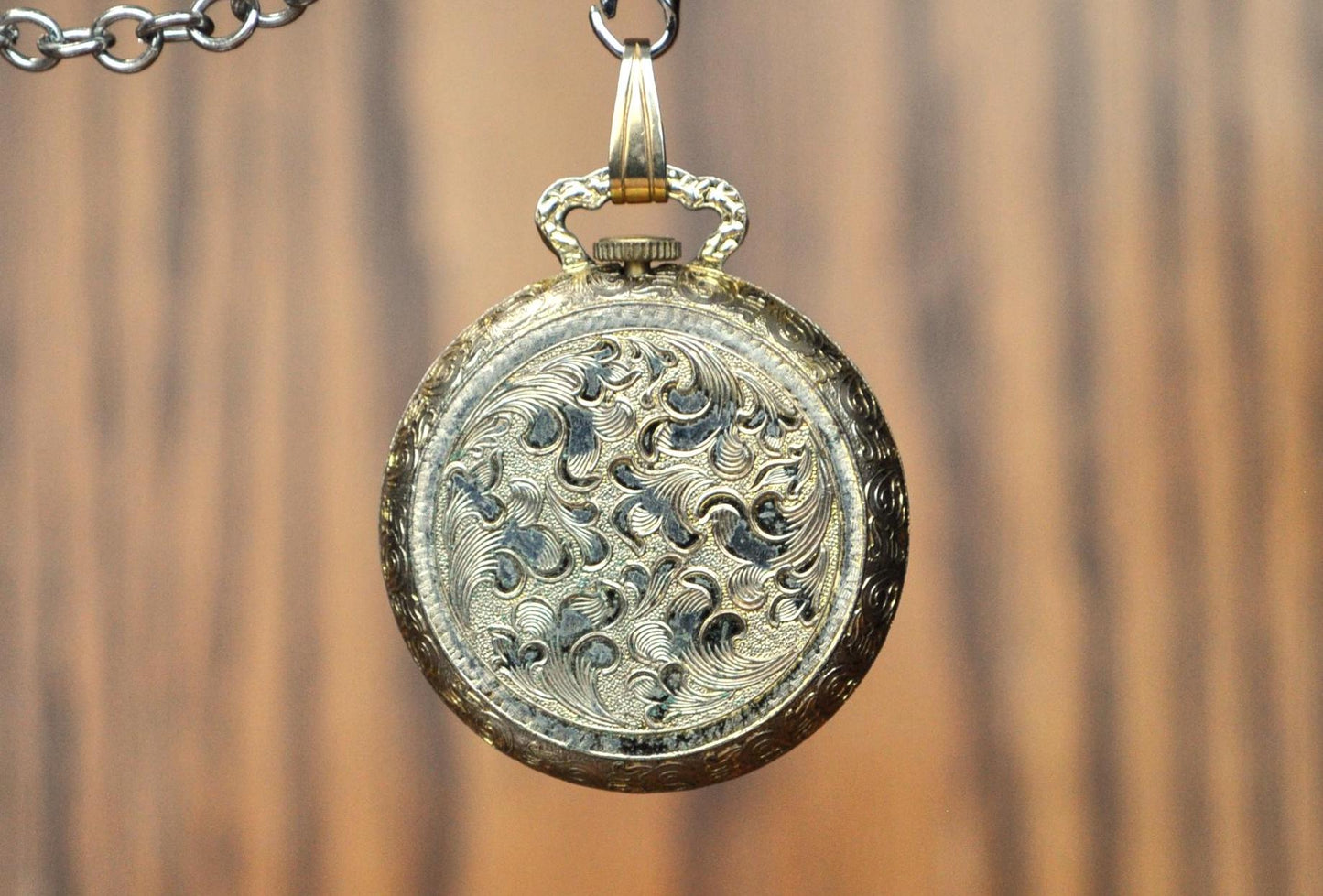 Vintage Lucerne Gold Tone Pocket Watch Pendant - Antique Gold Tone Watch - Not Working!