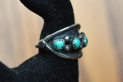 Vintage Navajo Turquoise Stone Ring, Size 7.5, Native American Jewelry, Turquoise Ring