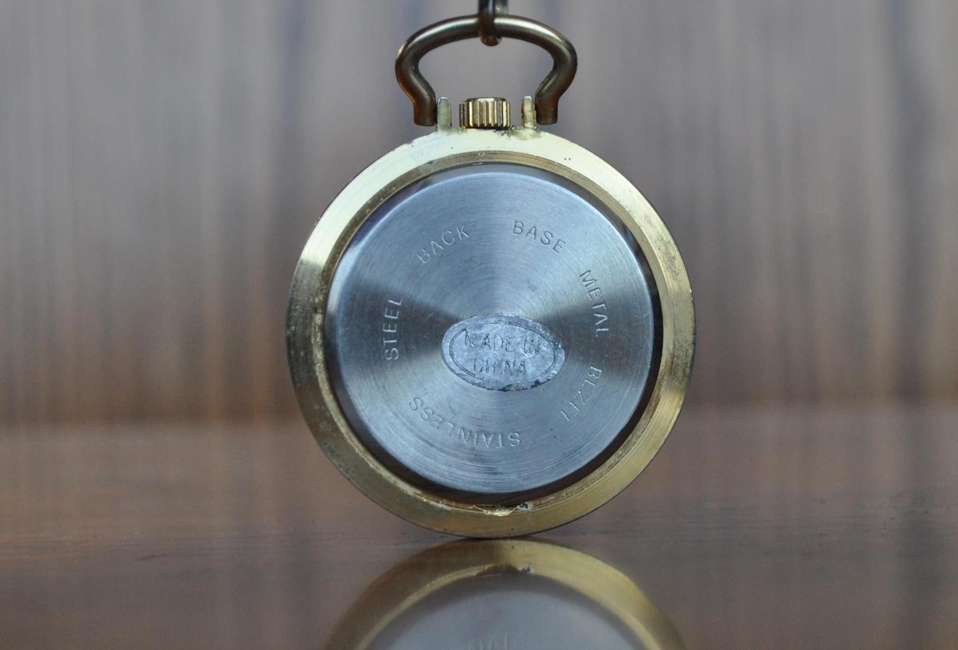 Vintage Gitano Gold Tone Pocket Watch Pendant - Working - Antique Working Gold Tone Watch