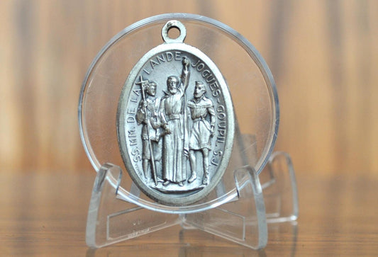 Vintage Saint Ketari Tekakwitha and 8 American Martyrs Charm - Lily of The Mohawks Charm - Saint Ketari Tekakwitha Charm Pendant