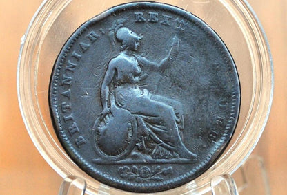 Rarer 1826 Great Britain One Penny - F+ Detail - UK Penny 1826 - King George III - British Penny 1826