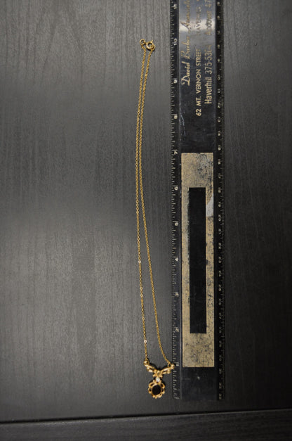 Vintage Avon Gold-Toned Garnet Juliette Necklace - 1989 Avon Signed Necklace - Vintage Avon Gold Red Garnet Elegant Necklace